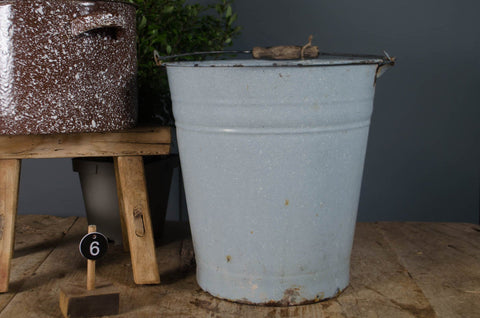 Vintage enamel buckets
