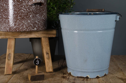 Vintage enamel buckets