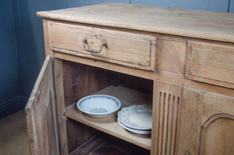 Antique French Bleached Oak Sideboard