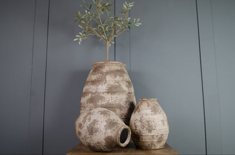 Faux stone clay pots