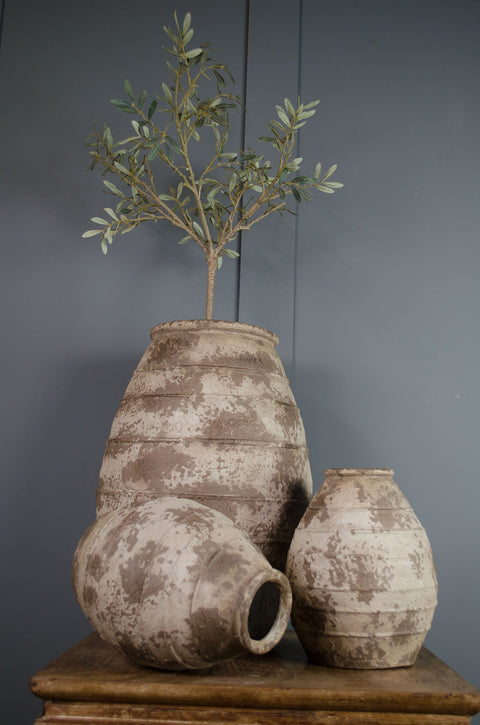 Faux stone clay pots