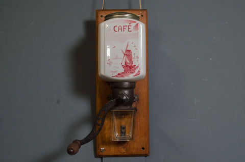 1930s French Wall Mounted Coffee Grinder