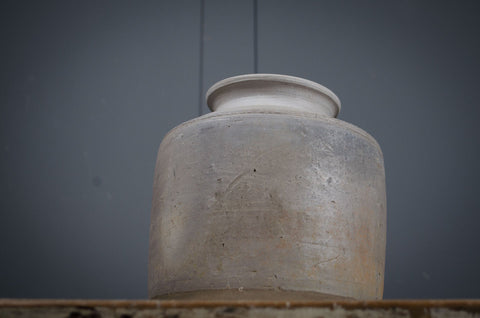 Hand thrown grey clay water pot