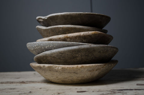 Antique Indian stone spice bowls