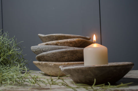 Antique Indian stone spice bowls