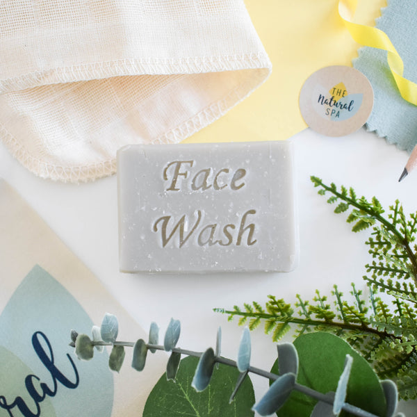 Exfoliating Face Wash Bar | Patchouli, Clary Sage & Sweet Orange | Natural Facial Cleanser with Gentle Scrub | Vegan, Plastic-Free Skincare