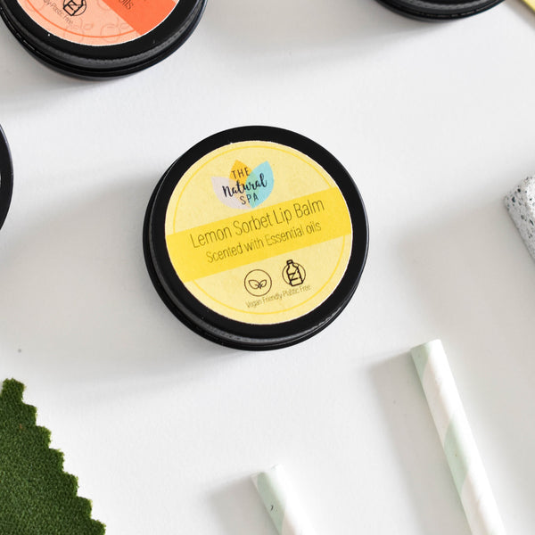 Lemon Sorbet Natural Lip Balm | Vegan, Hydrating & Nourishing | Plastic-Free, Handmade Lip Care