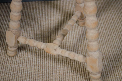 Pale Wood Bobbin Stool with Octagonal Top