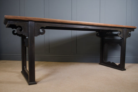 Large Chinese Ebonised Console table
