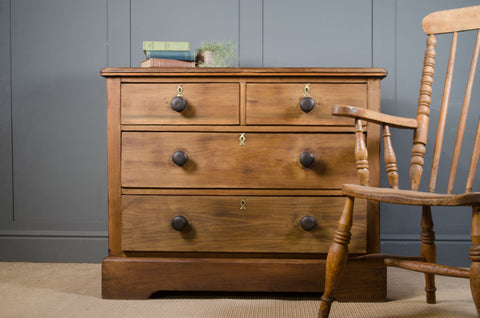 Edwardian Pine Drawers with Shou Sugi Ban Top