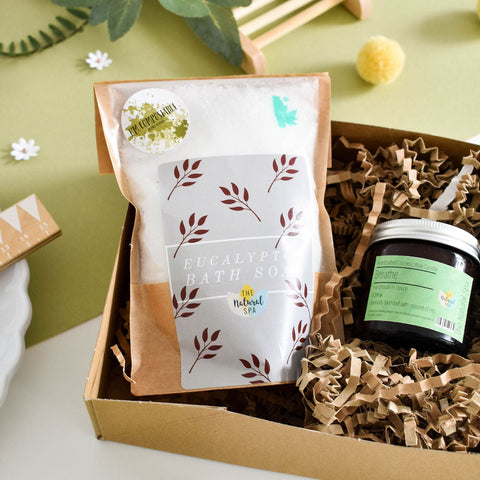 Breathe At Home Spa Set | Eucalyptus, Rosemary & Peppermint Bath & Body Gift | Natural Self-Care Kit | Vegan, Plastic-Free