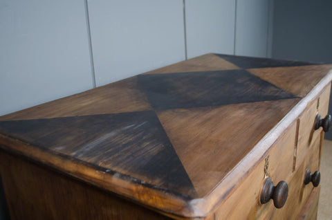 Edwardian Pine Drawers with Shou Sugi Ban Top