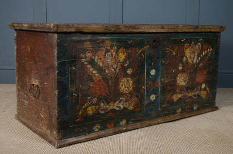 Antique folk art Hungarian chest