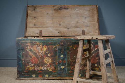 Antique folk art Hungarian chest