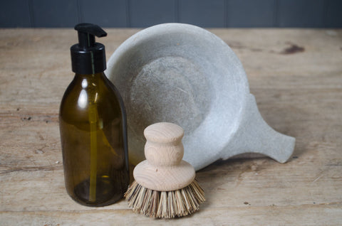 Hand carved stone bowls with handle