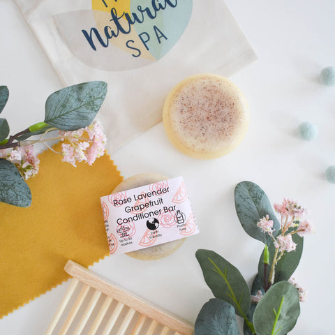 Rose, Grapefruit & Lavender Solid Conditioner Bar | Natural Hair Conditioner for All Hair Types | Vegan, Plastic-Free Hair Care