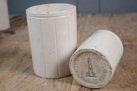 Antique English ironstone Marmalade Jars