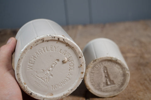 Antique English ironstone Marmalade Jars