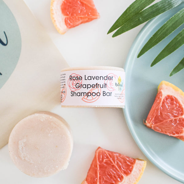 Rose, Lavender & Grapefruit Shampoo Bar | Natural Hair Wash for All Hair Types | Vegan, Plastic-Free Hair Care