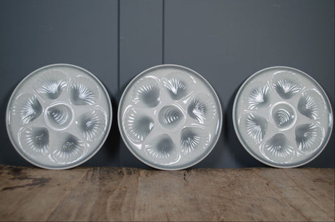 Grey vintage French Oyster Plates