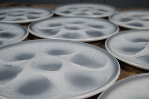 Grey vintage French Oyster Plates