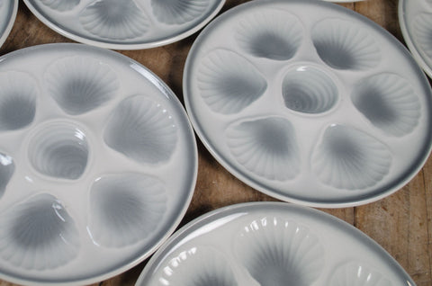 Grey vintage French Oyster Plates