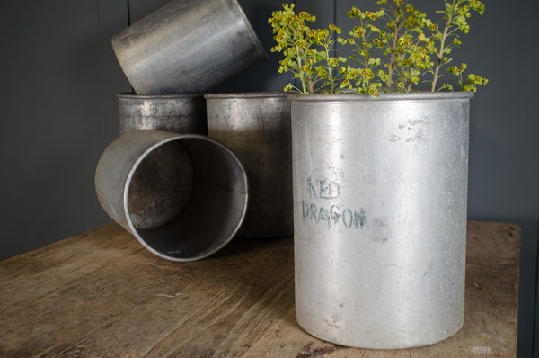 Reclaimed firework canister plant pot