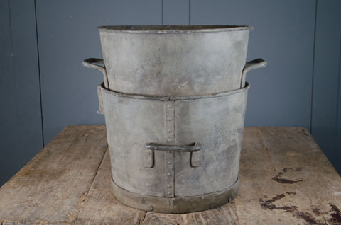 Pair of Victorian zinc riveted buckets