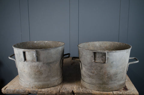 Pair of Victorian zinc riveted buckets