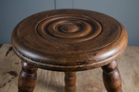 Antique French Bobbin Turned Stool with Button Top