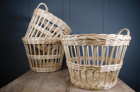 Open Weave Willow Storage Baskets