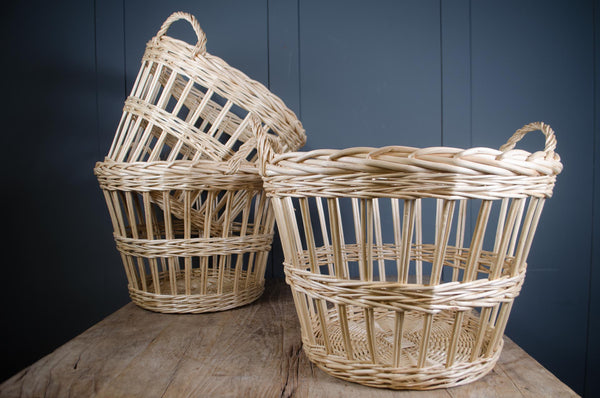 Open Weave Willow Storage Baskets