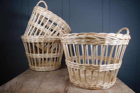 Open Weave Willow Storage Baskets