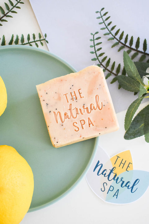 Lemon Sorbet Soap Bar | Lemon, Lemongrass & Poppy Seed Natural Handcrafted Soap | Vegan, Plastic-Free Skincare | 3 Styles Available