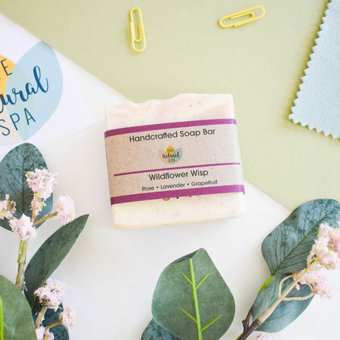 Wildflower Wisp Cold Process Soap | Rose, Lavender & Grapefruit Natural Handcrafted Soap | Vegan, Plastic-Free Skincare | 3 Styles Available