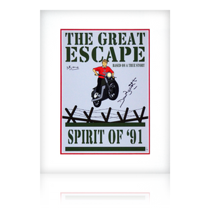 Dave Bassett Signed Great Escape 91 Poster Deluxe Mount