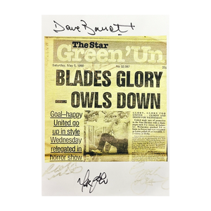 Dave Bassett Signed Sheffield United "Blades Glory - Owls Down' 12x8 Image