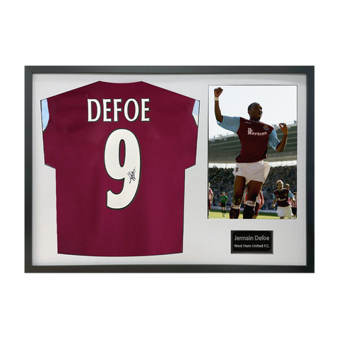 Jermain Defoe Signed West Ham Shirt Classic Frame