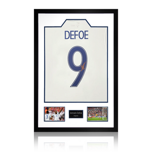 Jermain Defoe Signed England Shirt Premium Frame