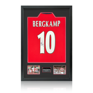 Dennis Bergkamp Signed Arsenal Shirt Premium Frame