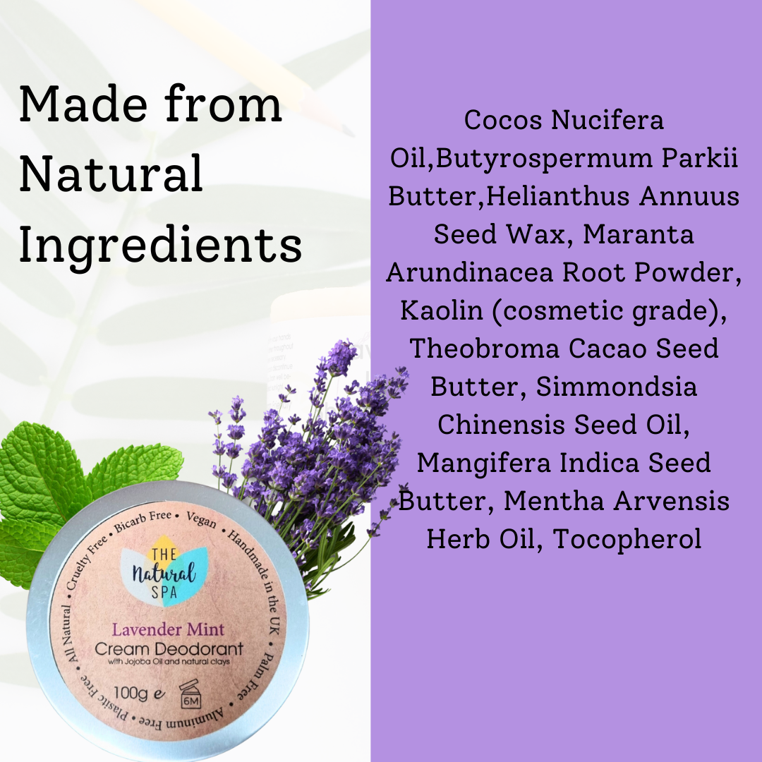 Lavender Mint Cream Deodorant Balm | Natural Bicarb & Aluminium-Free | Gentle, Vegan, Plastic-Free Odour Protection