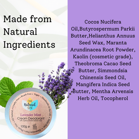 Lavender Mint Cream Deodorant Balm | Natural Bicarb & Aluminium-Free | Gentle, Vegan, Plastic-Free Odour Protection