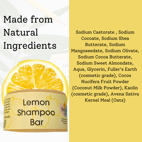 Lemon Shampoo Bar | Natural Hair Wash for All Hair Types | Vegan, Plastic-Free Hair Care