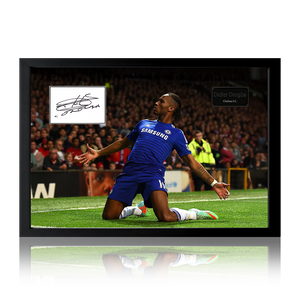 Didier Drogba Signed Chelsea Cut Iconic Frame