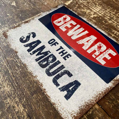 Distressed Look Metal Custom Beware Sign