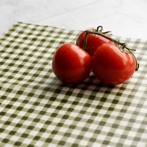 Olive Check Beeswax Wraps | Reusable Food Wraps | 3 Pack or Single 13” Wrap