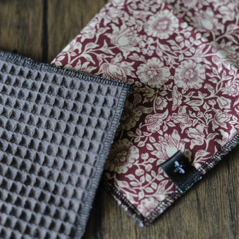William Morris Mallow Wine Extra Strong 4ply Dishcloth