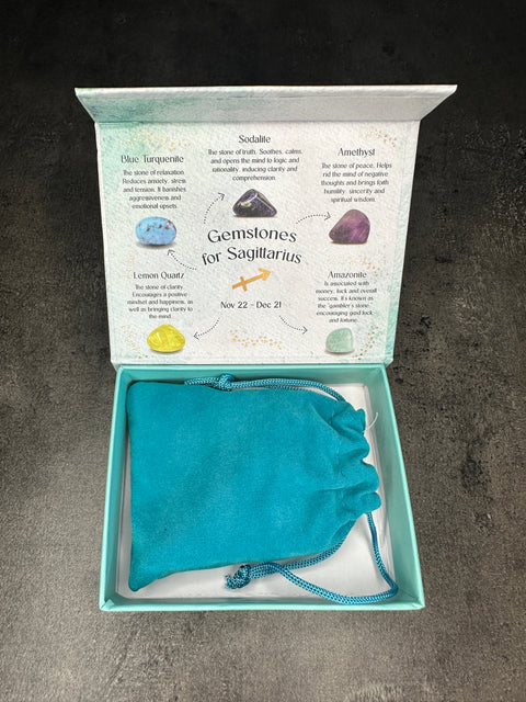 Schütze-Kristall-Trommelstein-Geschenkset - Bündel