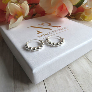 Sterling Silver Mini Bali Ball Hoop Earrings