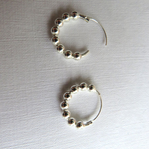 Sterling Silver Mini Bali Ball Hoop Earrings